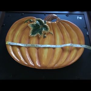 Large ceramic pumpkin platter